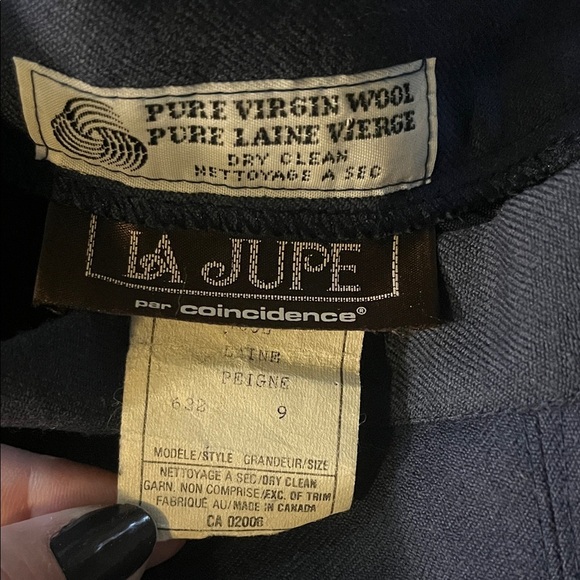 Vintage 70s Wool Navy Blue Women's Skirt S - Picture 2 of 6